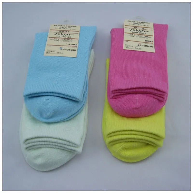 Wholesale-New 2015 Hot Sales Fashion  Socks Women Pure Color Candy Cotton Socks For Women Autumn Socks 5 Pair/Lot