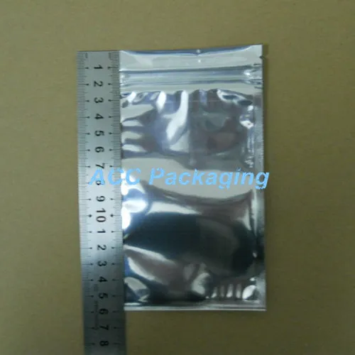 9*16cm 3.5*6.3" Aluminum Foil / Clear Reclosable Zipper Plastic Retail Package Pack Bag Zipper Lock Bag Retail Packaing