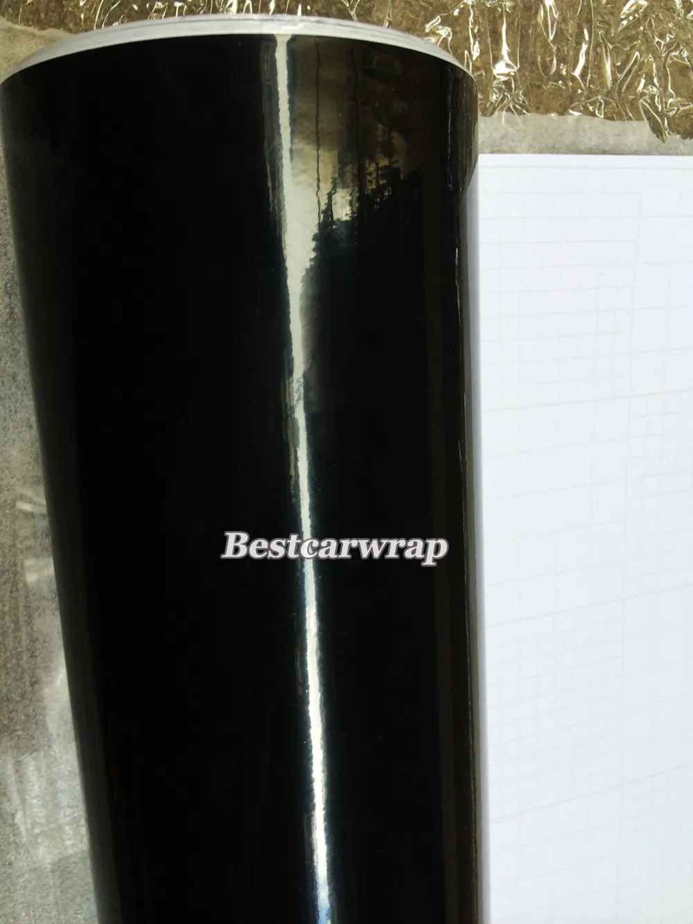 Roof Wrap 3 Layers Ultra Glossy Vinyl Air Bubble Free High Gloss Black Car Wrap Film Shiny Sticker Size 1.35x15m/Roll