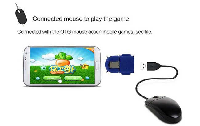 Кабель-адаптер Micro Mini USB OTG для Samsung Galaxy S3 S4 HTC Tablet PC MP3 MP4 Смартфон Многоцветный Android Robot Shape1922733