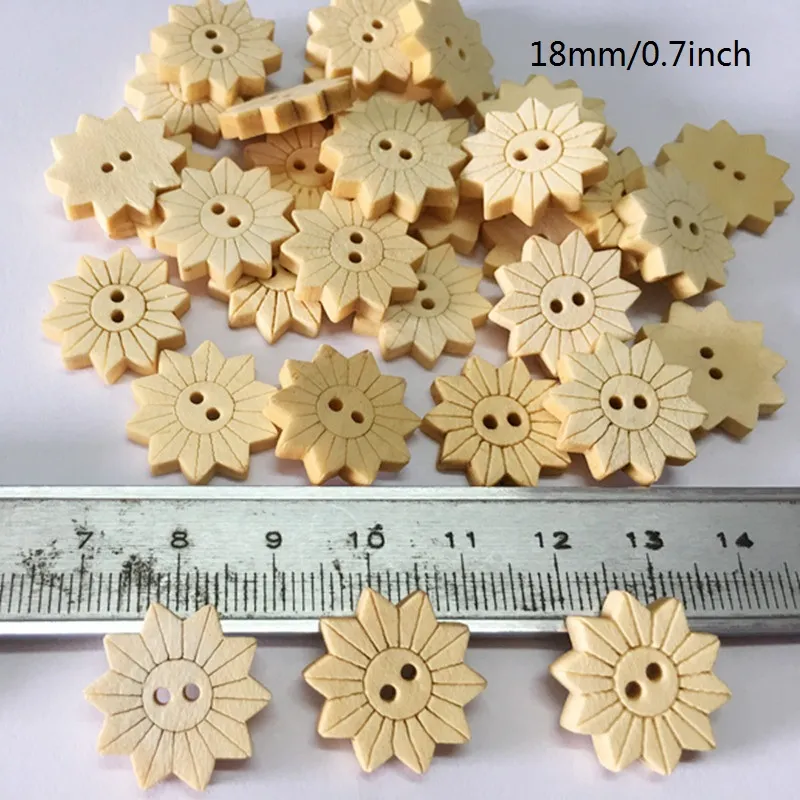 Paquet de 100 boutons de tournesol en bois boutons de manchette bouton de vêtements bouton de fleur laser décoration de vêtements pour enfants, accessoires de décoration de bijoux