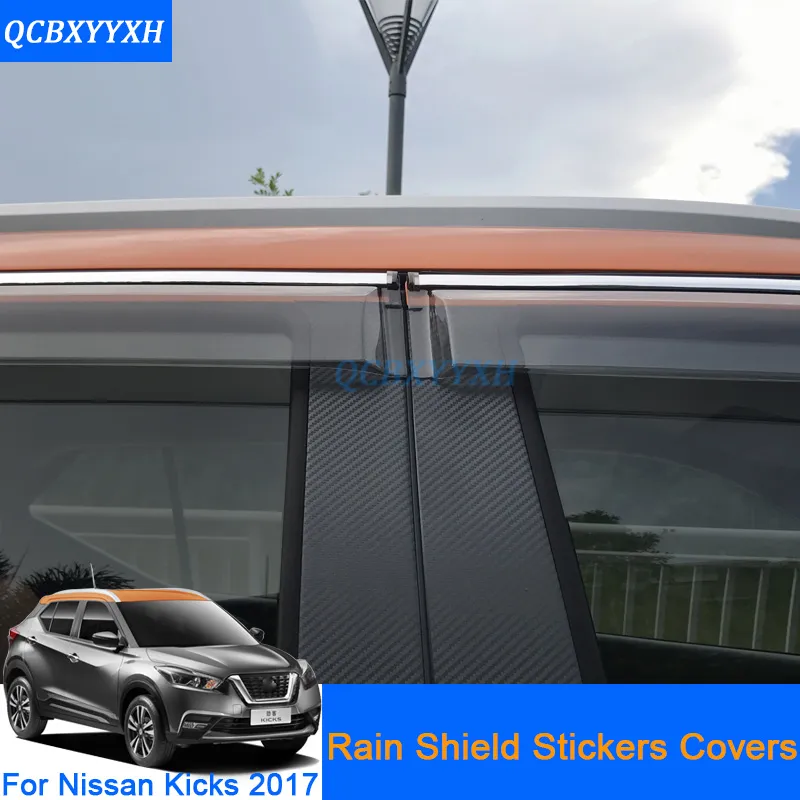 Qcbxyyxh bil styling Sun Visor Abs markiser skyddar / fönster Visorer för Nissan Kicks 2017 Sun Rain Shield Stickers Covers