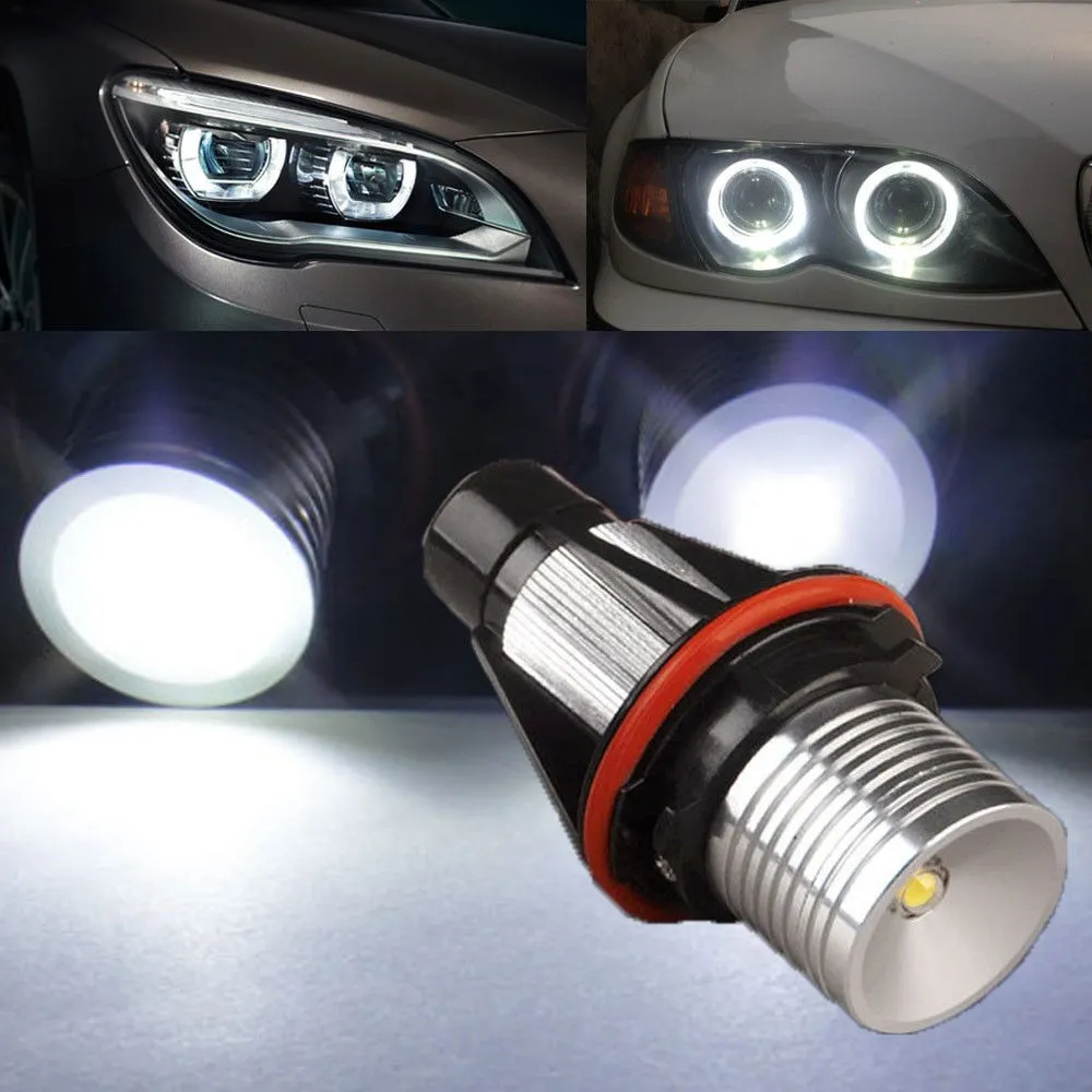 1 Set LED Car Light Bulb Angel Eyes Halo Ring High Power 3W DC 9V-30V White 7000K LED Lamp for BMW E39 E53 E60 E63 E65 E66 E78