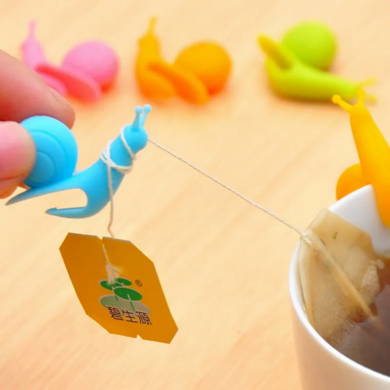 Cute Snail Tea Bag Holder Set - Silicone Tea Tools, Cup Mug Decor ...