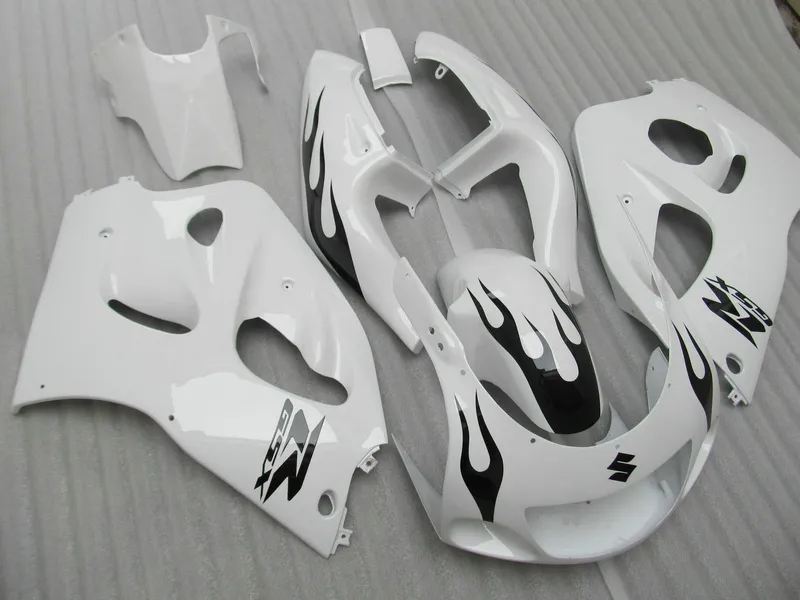 Kit de carénage personnalisé pour SUZUKI GSXR600 GSXR750 1996 1997 1998 1999 2000 GSX-R 600 750 96-00 carénages de carrosserie blanc noir GB9