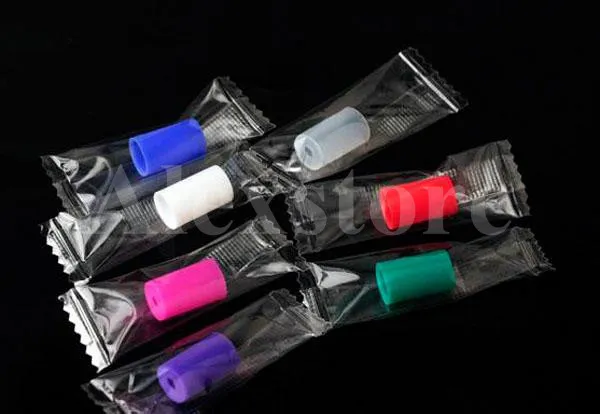 Couvercle d'embout en silicone Embout d'égouttement en silicone Embouts de test en caoutchouc en plastique coloré jetables Testeur de capuchon Pack individuel pour Clearomizer CE