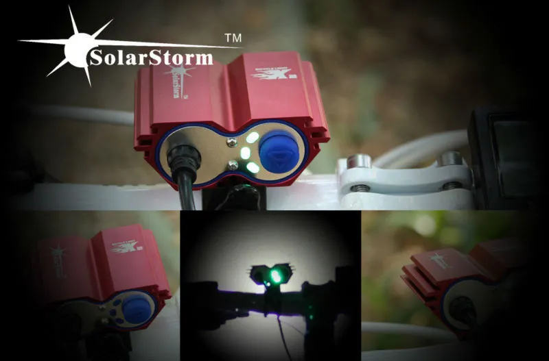 Solarstorm X2 5000Lm 2x CREE XM-L2 T6 LED Avant Vélo Vélo Lumière Phare Phare + Batterie + Chargeur