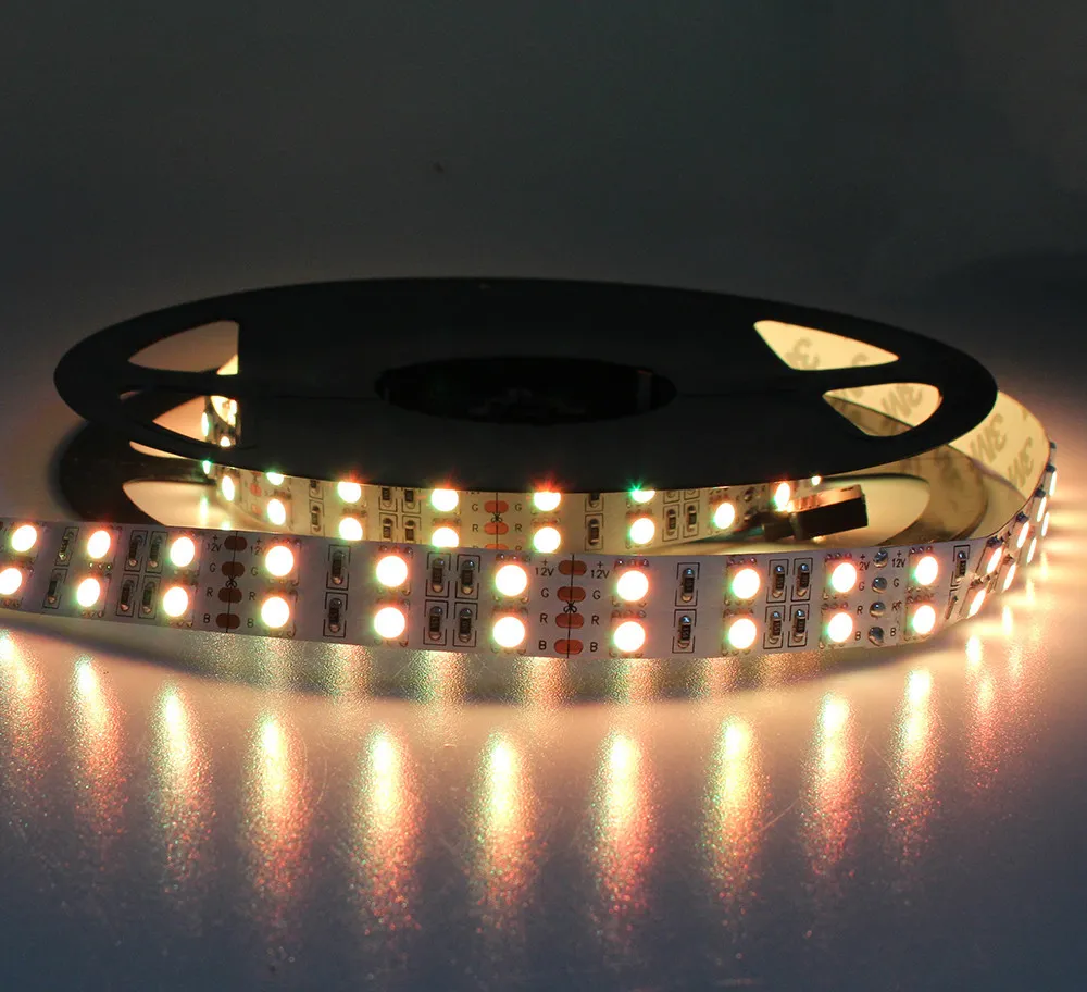 LED-remsa SMD 5050 RGB 120LED / M Flexibel Strip Ljus 600LED Double Row No-Waterproof DC12V RGB Vit / varm / vit / Blå / Röd / Grön