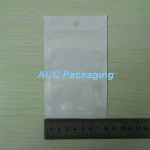 Small 8*13cm 3.1*5.1" Clear White Pearl Plastic Poly OPP Packing Zipper Lock Retail Packages Jewelry Food PVC Plastic Bag