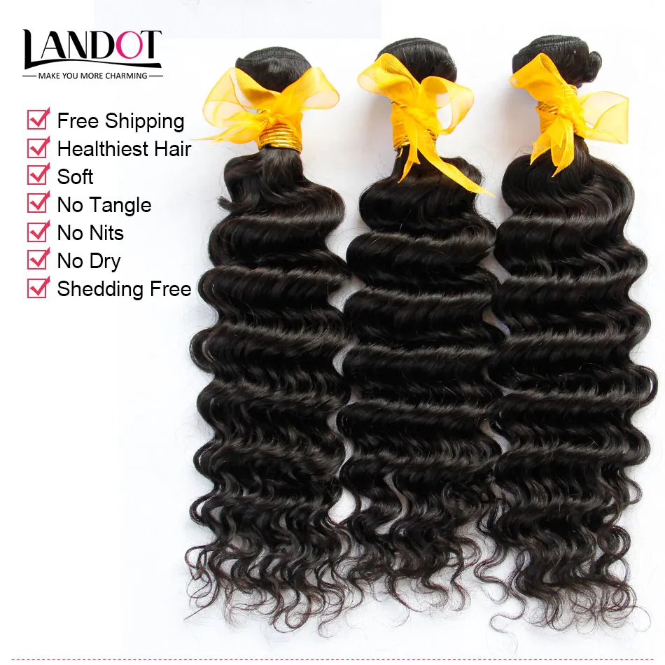 8-30Inch Malaysian Virgin Hair Deep Wave Grade 6A Unprocessed Malaysian Curly Human Hair Weave Natural Color Extensions Double Weft