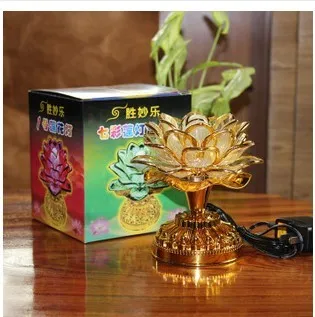 LED Lotus Lightカラフルな礼拝仏ライトを歌う仏マシンGongdeng Buddhas