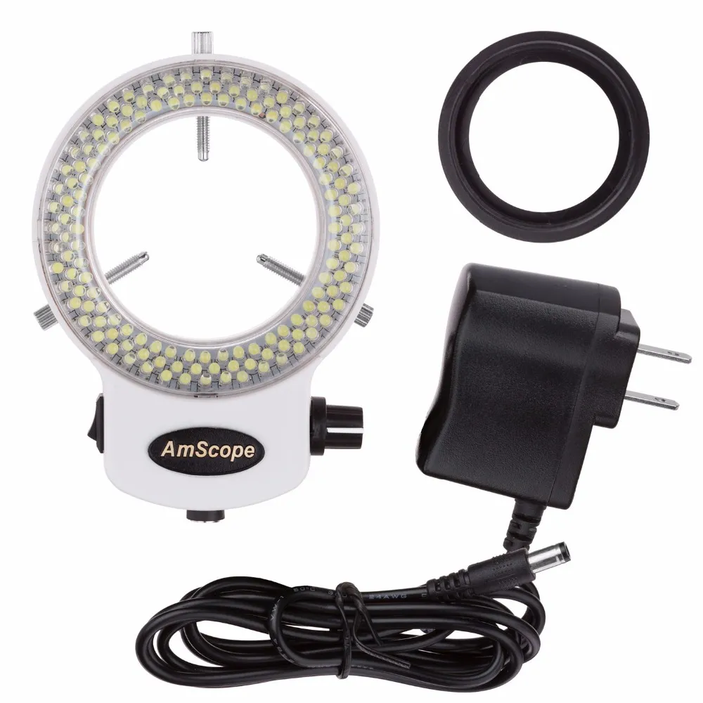 Freeshipping Levert Passable 144 LED-ringlamp Illuminator voor Stereo Microscoop Camera