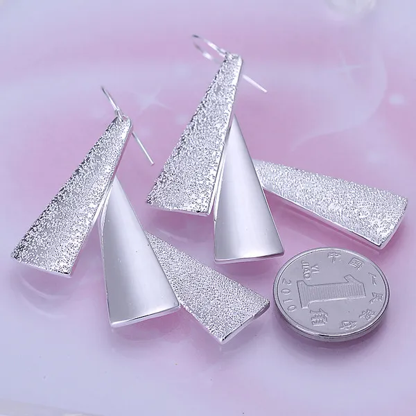 Brandneue drei Ohrringe aus Sterlingsilber DFMSE015, baumelnde Kronleuchter-Ohrringe aus 925er Silber für Damen, 10 Paar