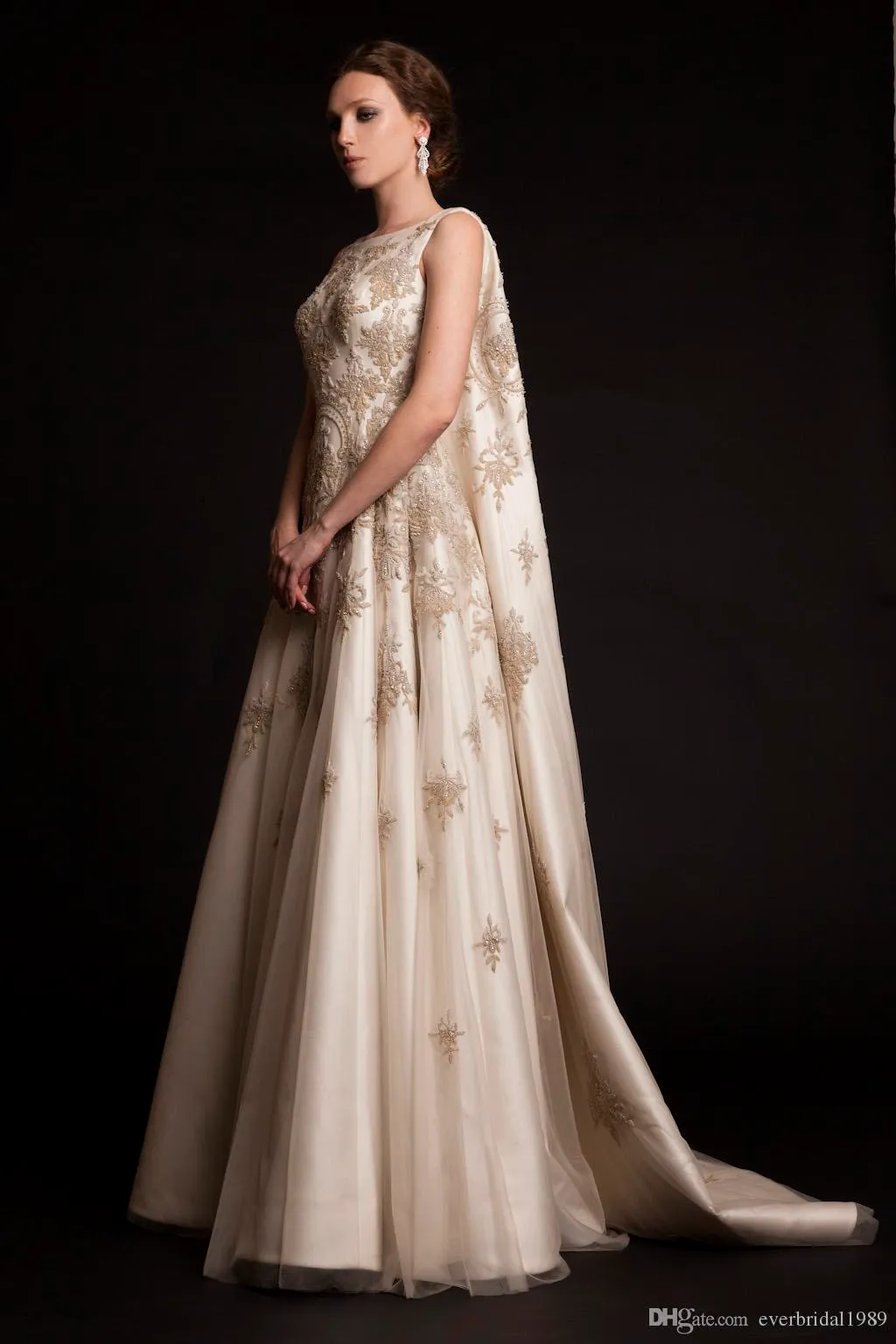 chinese dress ladies Jovani 42724 Formal Fitted Slit Lace Prom Long Dress main image 0