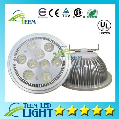 DHL High Power Led Lamp 21W 27W Dimmable AR111 E27 G53 GU10 LED lighting bulb Spotlight AC 85-265V Led down lights