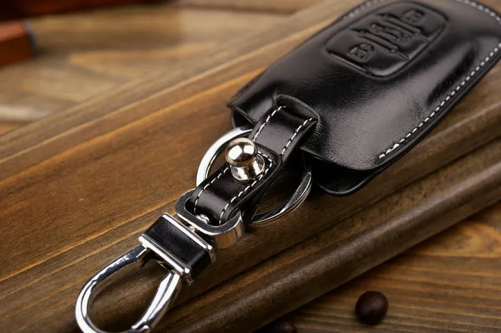 Echtes Lederschlüssel FOB Cover Hülle für Q5 A4 A5 A8 S5 A6 Key Halter Wallets Bag Key Chain Accessoires6339732