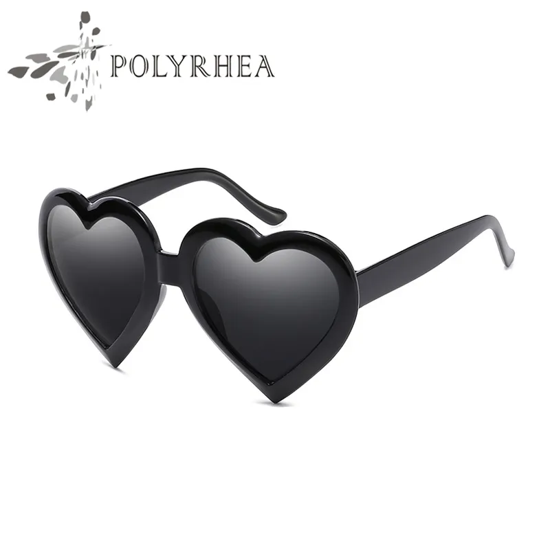 Lunettes de soleil de luxe en forme de coeur amour mode exquise vendre des lunettes de soleil rue tir étoile pêche coeur lentille avec boîte et étui