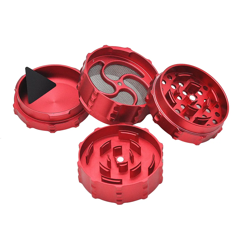 High Quality Dia.60MM 4 Parts Aluminum Tobacco Grinder Crusher Herb Spice Grinder With Storage Case CAN CUSTOMIZE LOGO