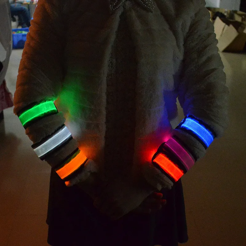Nylon LED Sports Slap Wrist Strap Bands Wristband Light Flash Bracelet Glowing Armband Party Concert wen4758