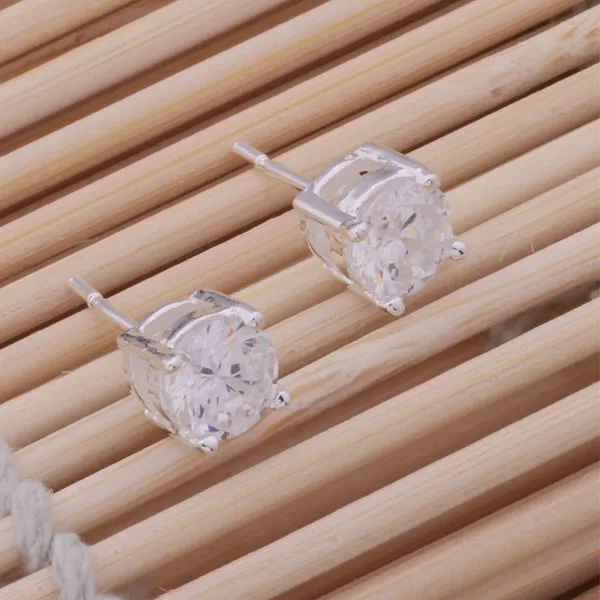 Moda fabricante de jóias muito quadrado Brincos de flor de diamante 925 Sterling Silver Jewelry Fashion Brincos brutos de brilho