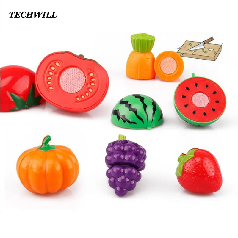 Juegos de imaginación Juguetes Plástico Corte de alimentos Frutas Verduras  Juegos de imaginación Niños Juguetes de cocina