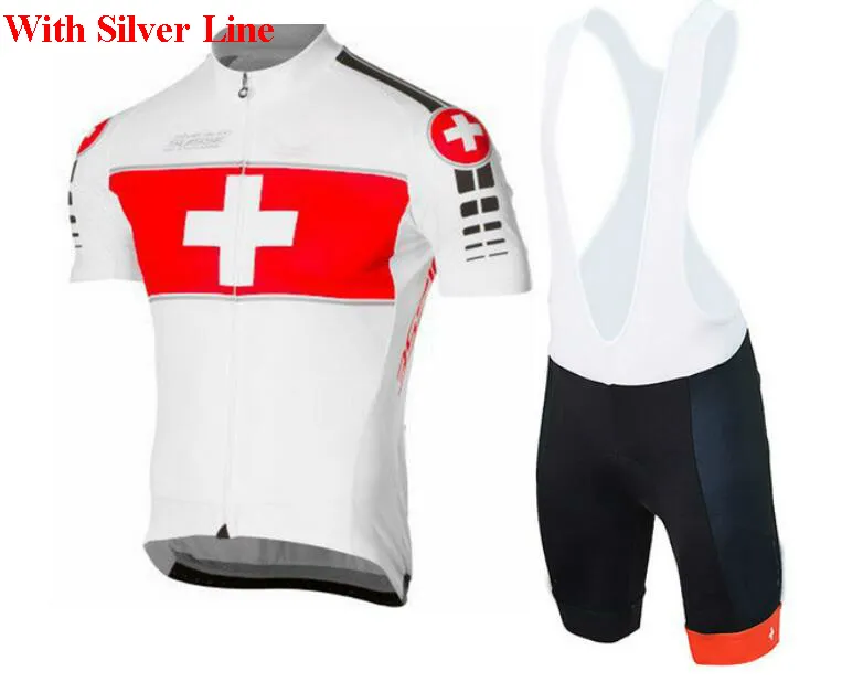 2024 Zwitserland Team Pro Wielertrui FIETS SHORTS SET Zomer HEREN Mtb Fietskleding Ropa Maillot Ciclismo met gel pad