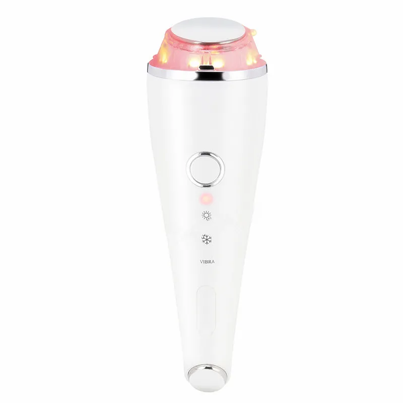 초음파 콜드 샷 진동 스파 얼굴 아이 마사지 기계 LED 광자 충전식 아름다움 스킨 케어 안티 라인 주름 제거