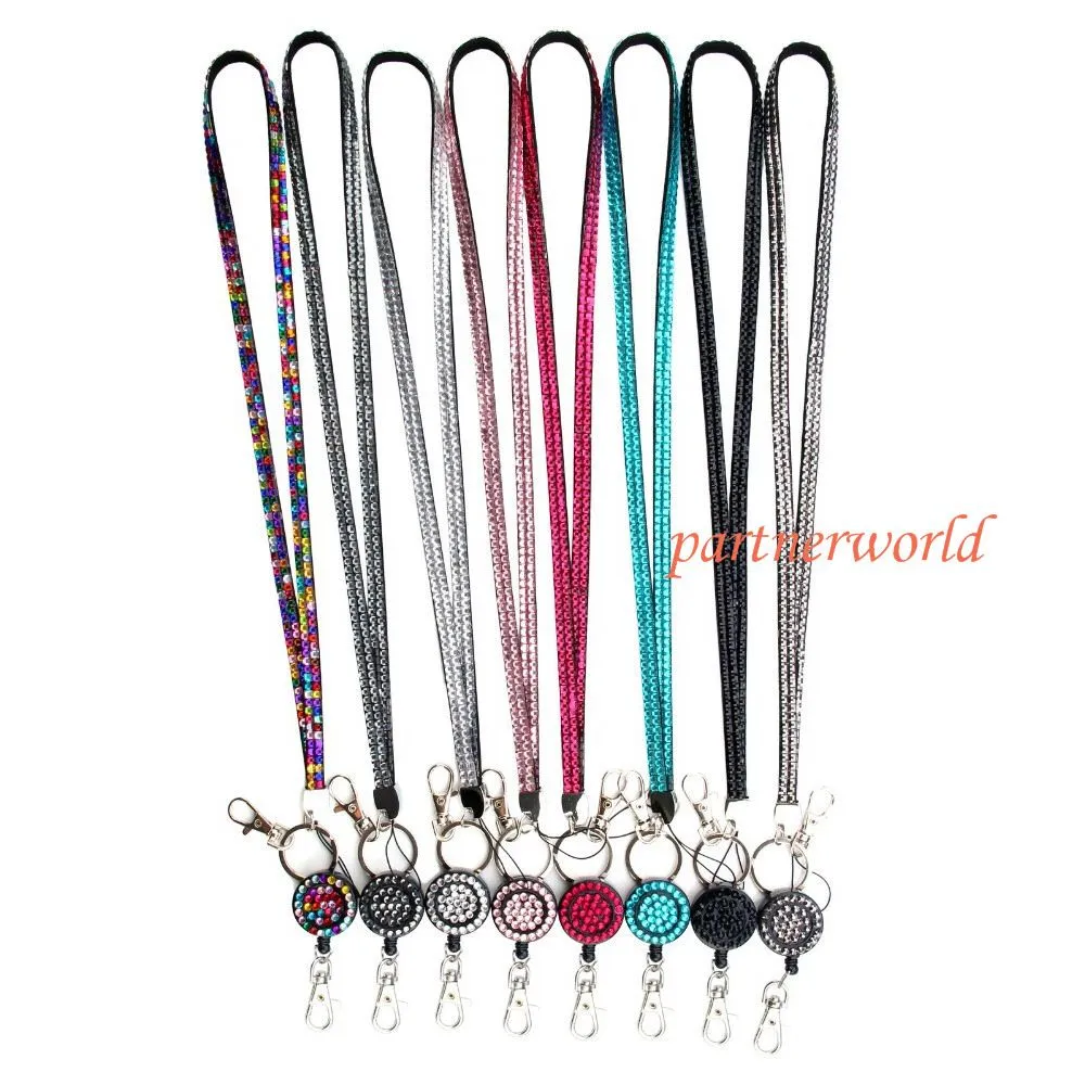 Bling Crystal Rhinestone Beaded Id Lanyard With Retractable Reel For ID  Badge Holder Via DHL And FedEx From Partnerworld, $1.44