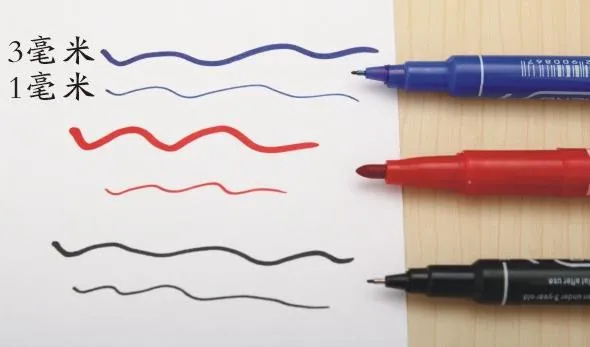 HERO Painting Pens Hook line penna Vattentät färgfast CD-märkpenna 2 huvuden oljig Konst Ritmärkpennor med penna röd blå svart