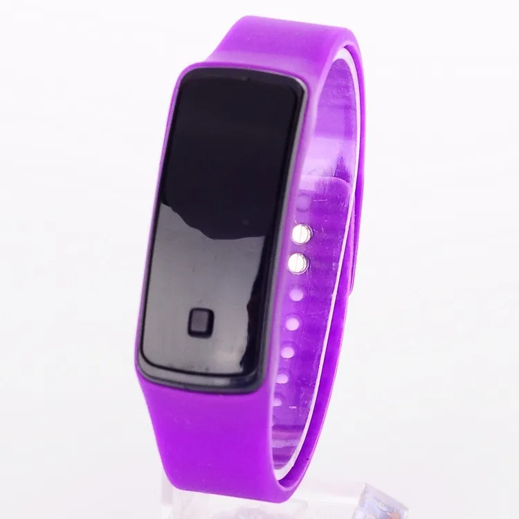 Student Design Gummi Led Silikon Armband Klockor Färgglada Mode Kvinnor Mens Sport Touch Digital Watch Med Candy Band Armband