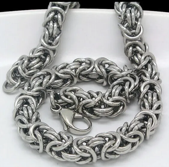 Save Big on Bulk Byzantine Link Chain Necklace Stainless Steel Byzantine  Necklace: 9mm Thick Silver Chain Link Necklace For Men, 22 Inch Best  Deals