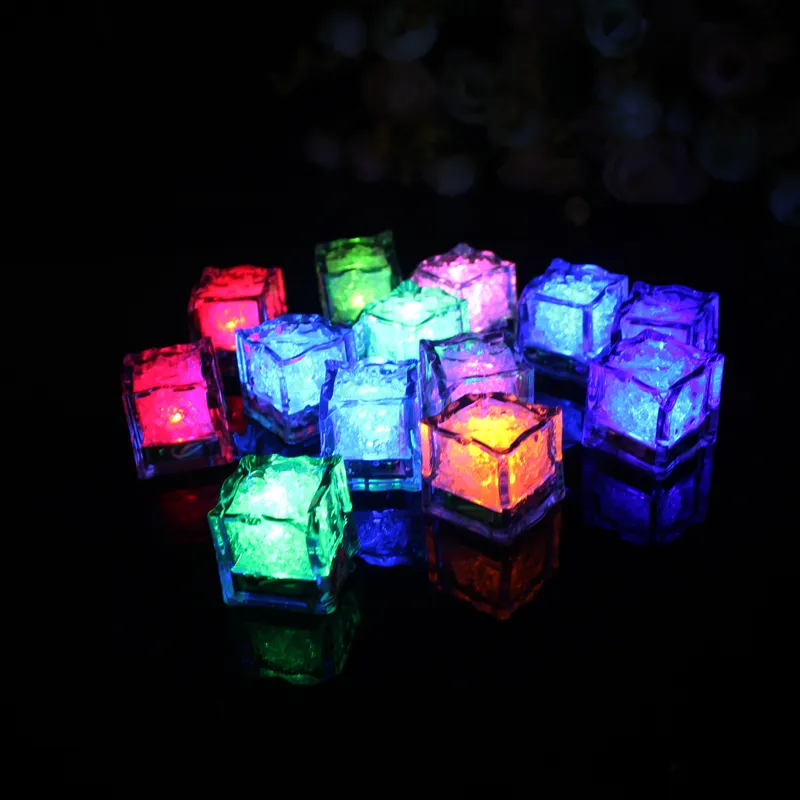Flash Ice Cube LED Cor Luminosa em Água nightlight Party casamento ativo cubo Frete Grátis