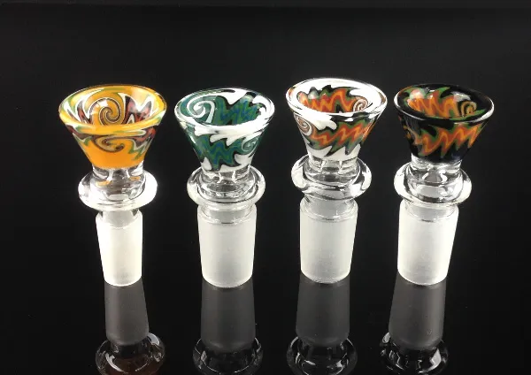 Hookahs Unique Design Colorful Bowl 14.5 &18.8 Joint Glass Smoking for Water Pipe