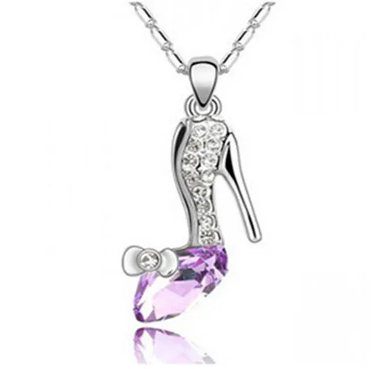 Diamond cinderella slipper necklace discount