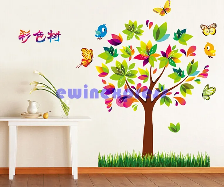 Acheter Autocollant mural amovible fleur papillon pour salle de bain,  autocollant de toilette, décoration de maison DIY