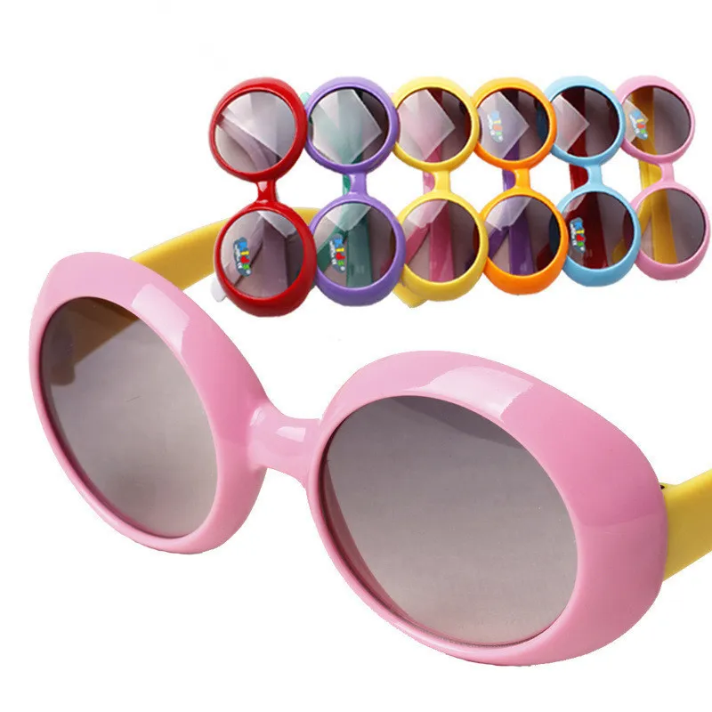 Unisex Kids Ronde Candy Kleuren UV 400 Beschermende Shades Kinderen Goggles Jongens Meisjes Mode Zonnebril Outdoor Baby Leuke Glazen 24 Stks / partij