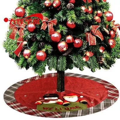 Gonna Per Albero Di Natale In Iuta Con Fiocchi Di Neve - 120 Cm, Viola Oro Bianco, Decorazione Festiva - 3