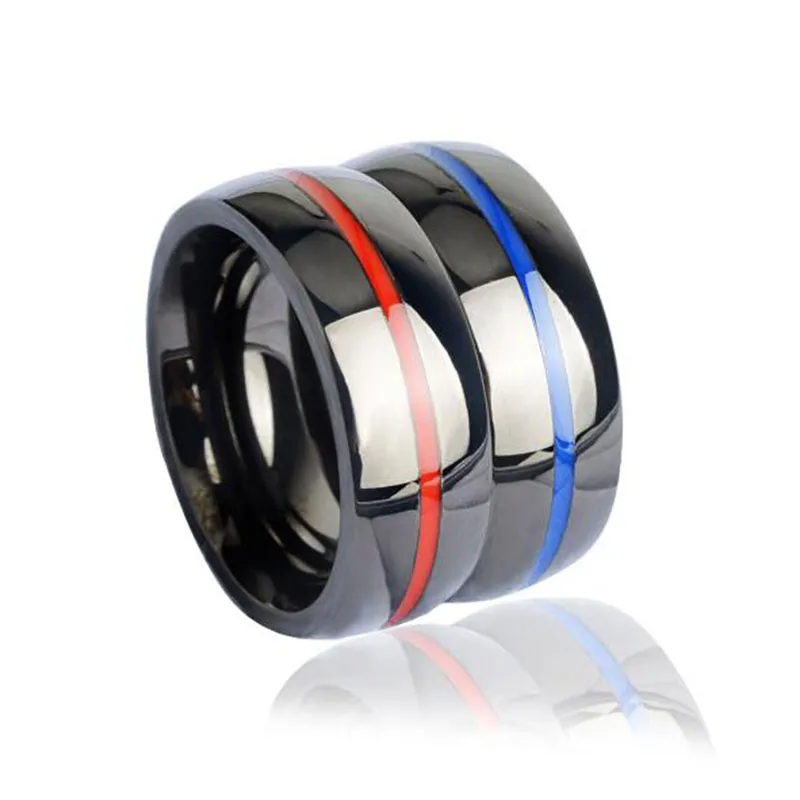 Męskie Strażak Pierścień Ze Stali Nierdzewnej Cienka Blue Line Ring Top Quality Red Line Pierścienie Drop Shipping