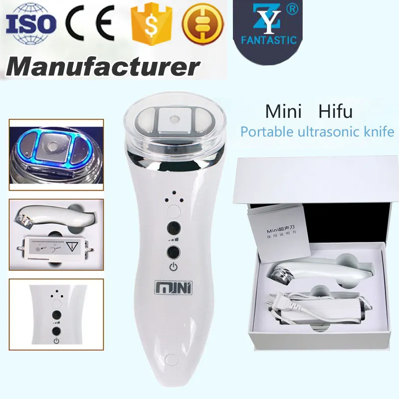 2017 populaire Portable Mini HIFU visage levage retrait des rides RF LED peau serrer soins de la peau Machine de beauté