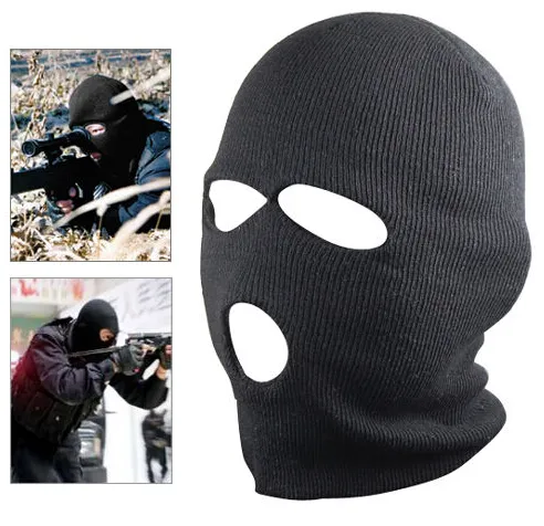 New Black Balaclava SAS Style 3 fori maschera scaldacollo paintball cappello da sci da pesca