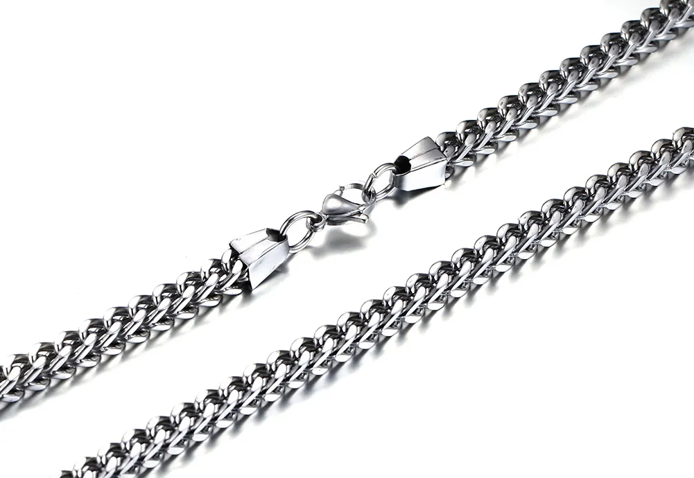 Fantastic Gift For Husband & Dad Healthy pollution-free Stainless steel Silver boxy Link chain Necklace Men's Jewelry 6mm 24''