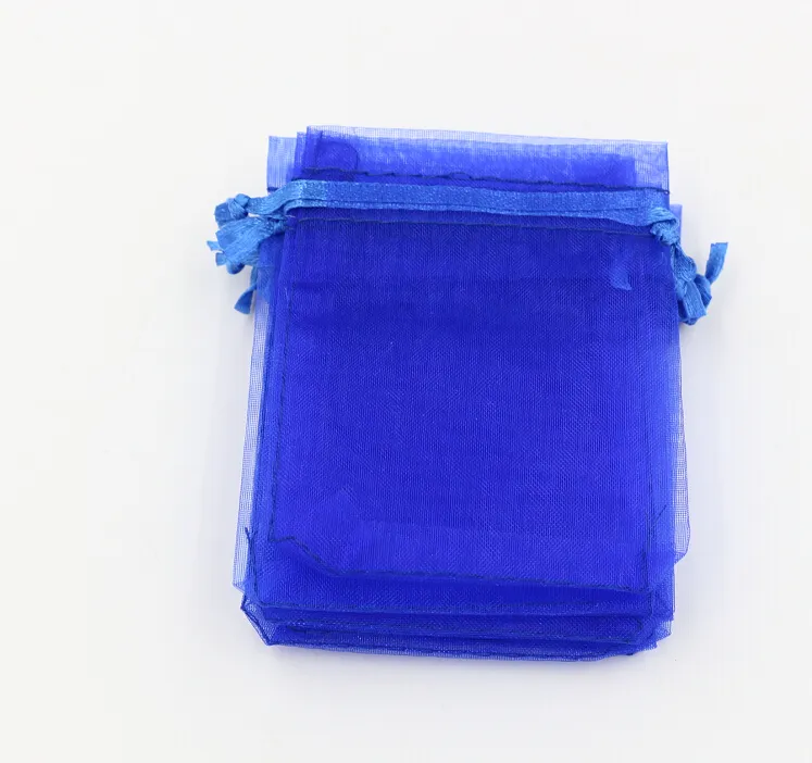 Royal Blue 7x9cm 9x11cm 13x18cm Organza Jewelry Prezent Bags torebki na wesele, koraliki, biżuterię AB647