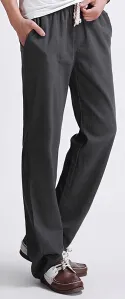 Toptan-sıcak Satış Erkek Keten Moda 2015 Gevşek Pantalonlar Erkekler İçin Sıradan Pantolon Siyah Haki Joggers Pants