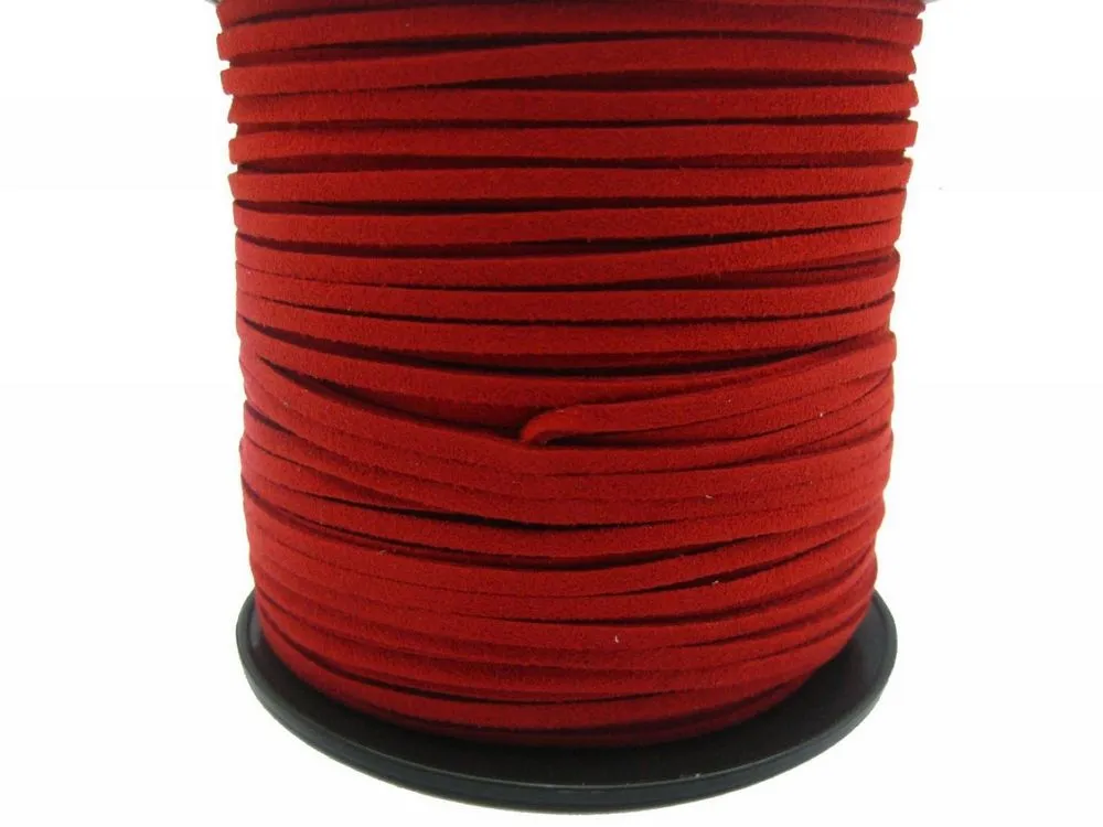 Heta! 100 meter Faux Suede Flat Leather Cord Necklace Cord 2mm Spool Välj din färg DIY smycken