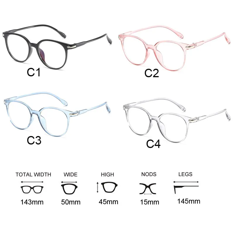 Korean Fashion Clear Glasses Frame Anti Blue Light Glasses Women Fake Glasses Pink Optical Eyeglasses Frame Transparent Oculos