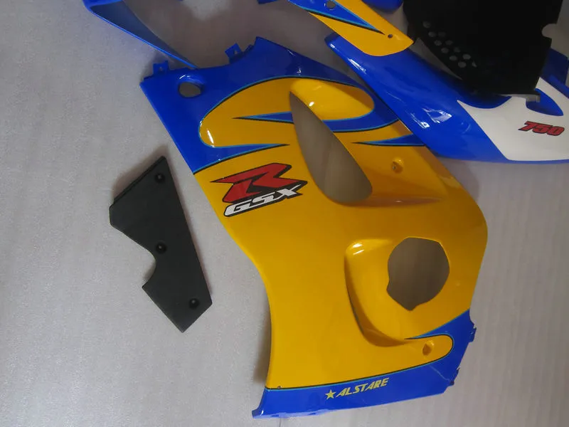 Högkvalitativ fairingkit för SUZUKI GSXR600 GSXR750 1996-2000 GSX-R 600/750 96 97 98 99 00 Gulblå Fairings Set GB5