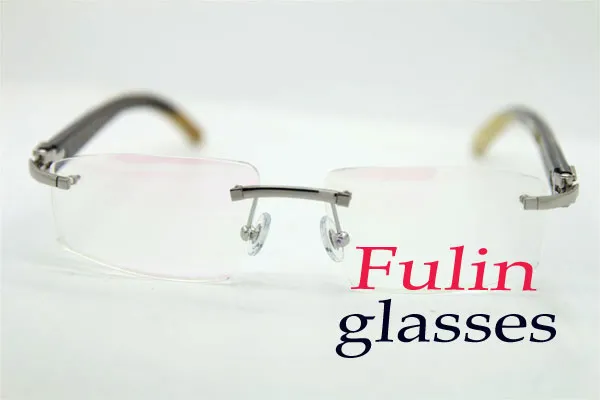 좋은 품질 흰색 믹스 블랙 버플라오 경적 안경 안경 안경 실버 골드 금속 프레임 안경 Lunettes T8100905 크기 : 54-18-140mm