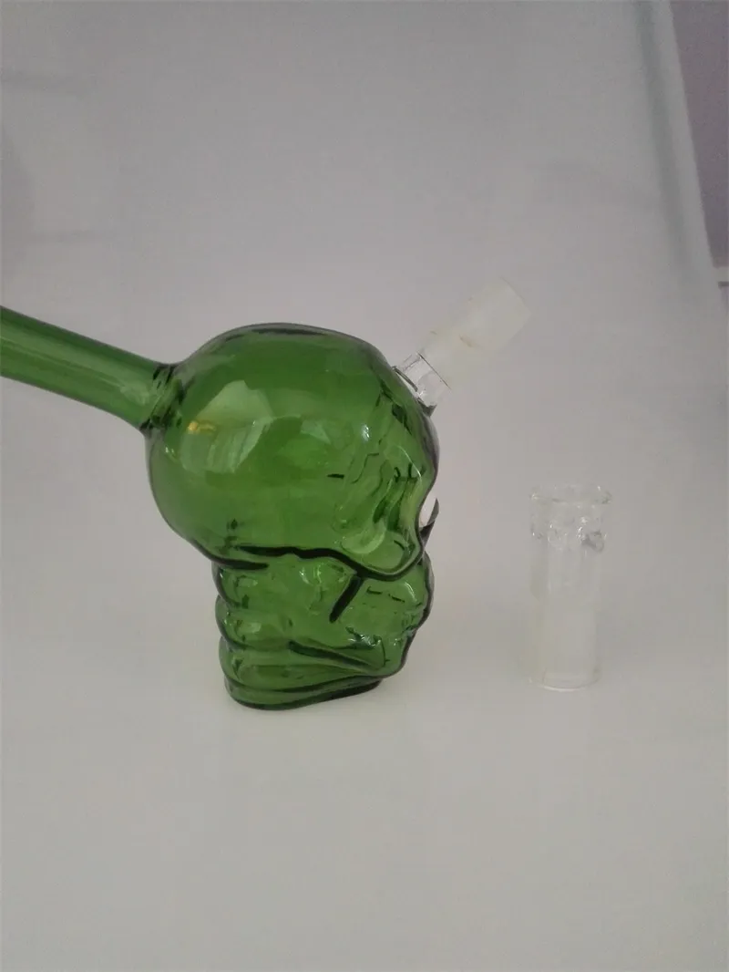 Grönskelett Toushui Pipes Gröna glas Bong Glasrör Glas Bongs Tillverkare, Partihandel Glas Hookah