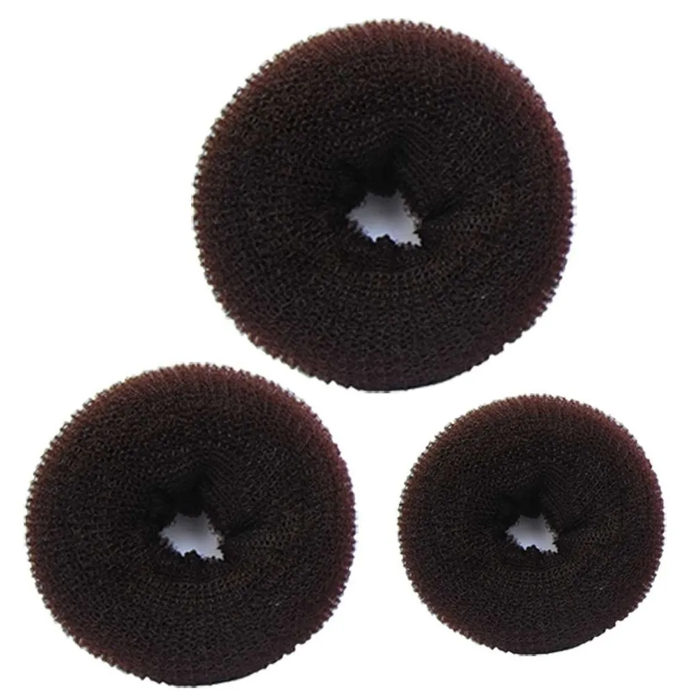 Groothandel-3 stks Retail Haar Styling Donut Bun Maker Ring Stijl Bun Scrunchy Sok Poof Bump for Hair Grote Medium Klein