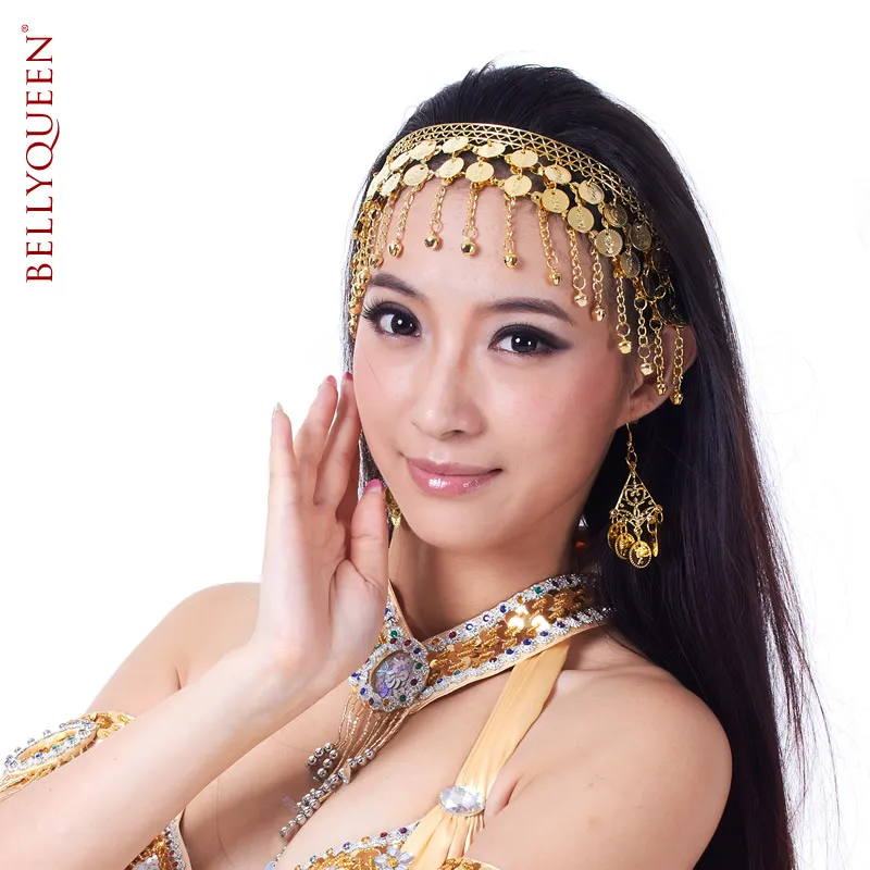 Belly Dance Bollywood Costume Tribal Jewelry Gold/Silver Headband Headpiece Prop Belly Dance Cions Huvudbonad gratis frakt